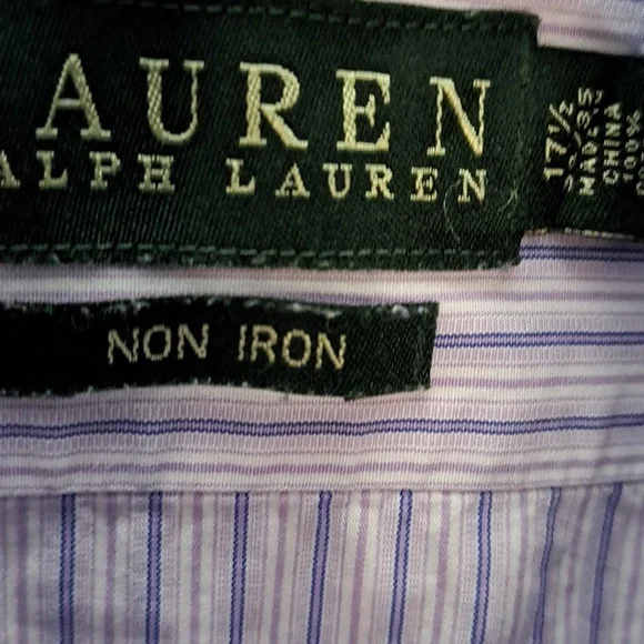 Ralph Lauren Men's Lavender Striped Shirt 17.5 - Picture 5 of 6
